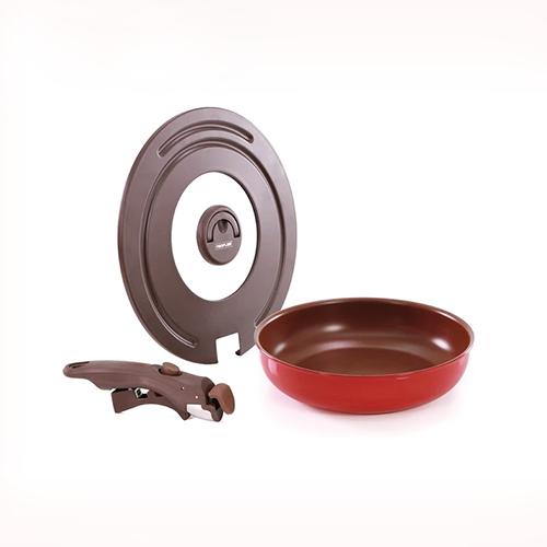 Chảo chiên chống dính bếp từ Miris cán rời 26cm/Cán/Nắp