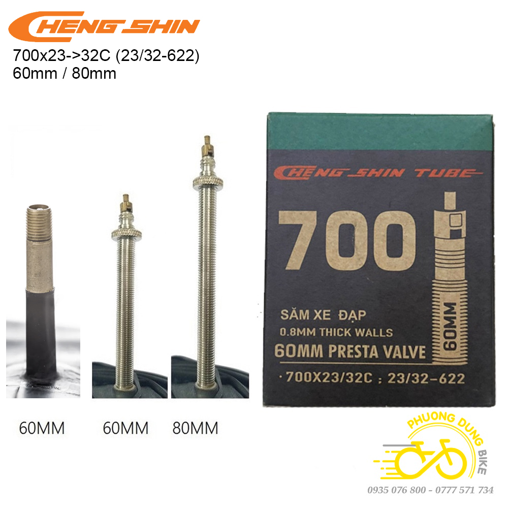 Ruột xe đạp cheng shin 700x23-32c van pháp - van xe đạp