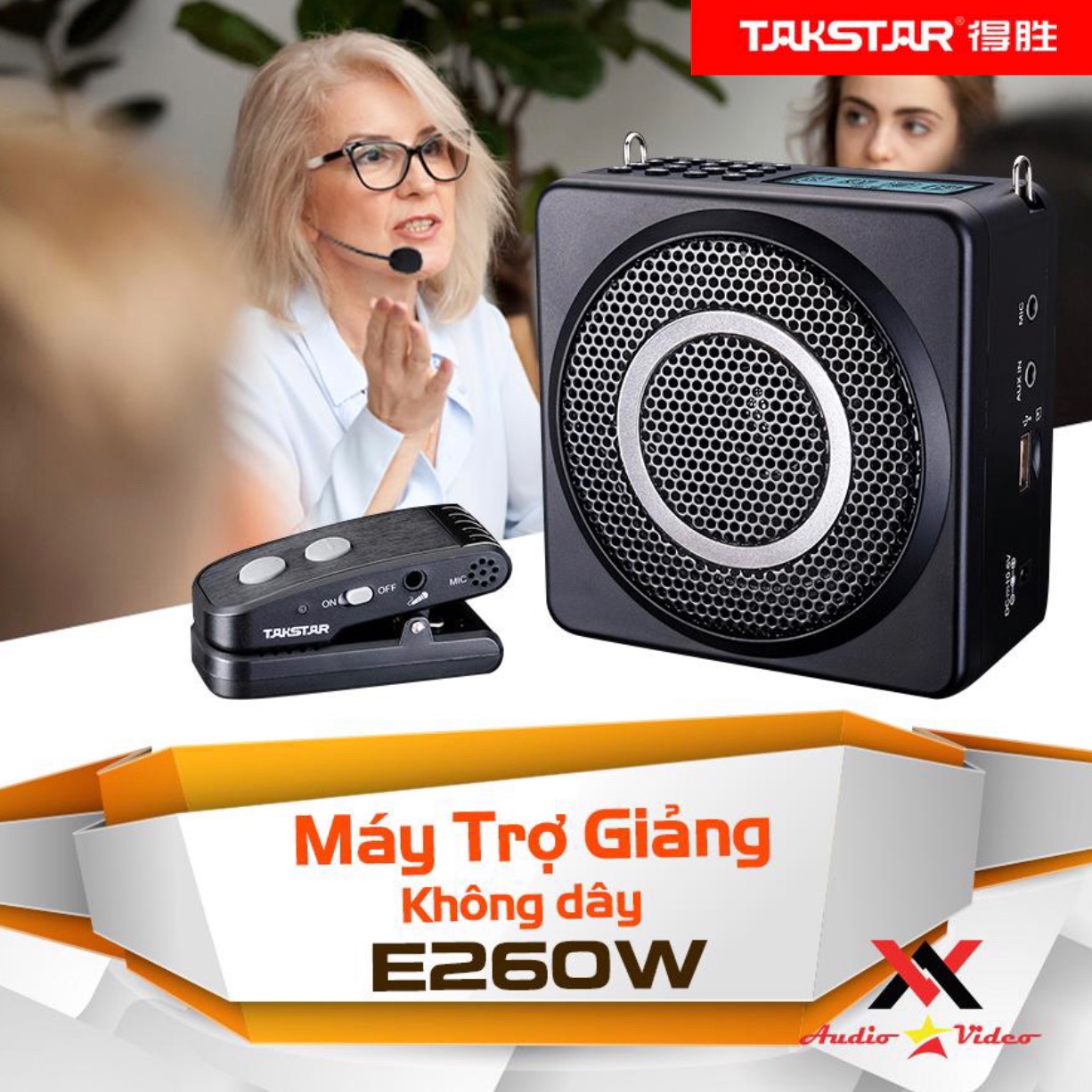 Bộ micro cài áo trợ giảng cho giáo viên Takstar E260W - Hàng cao cấp
