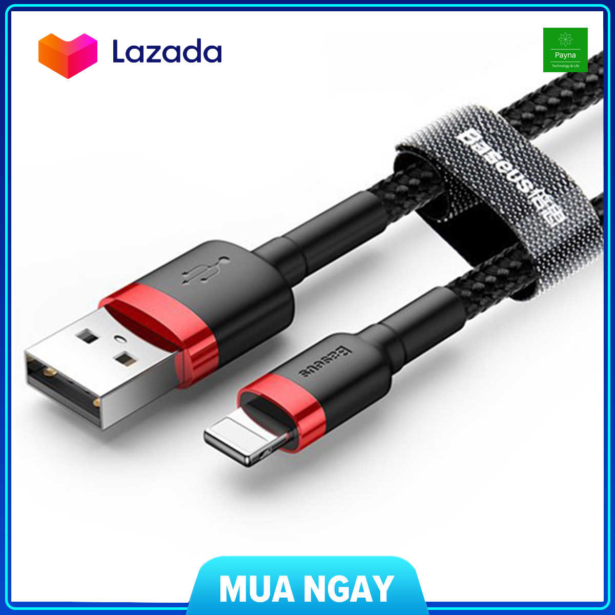 Cáp sạc baseus cafule 2.4a lightning đầu iphone sạc nhanh truyền dữ liệu tốc độ cao