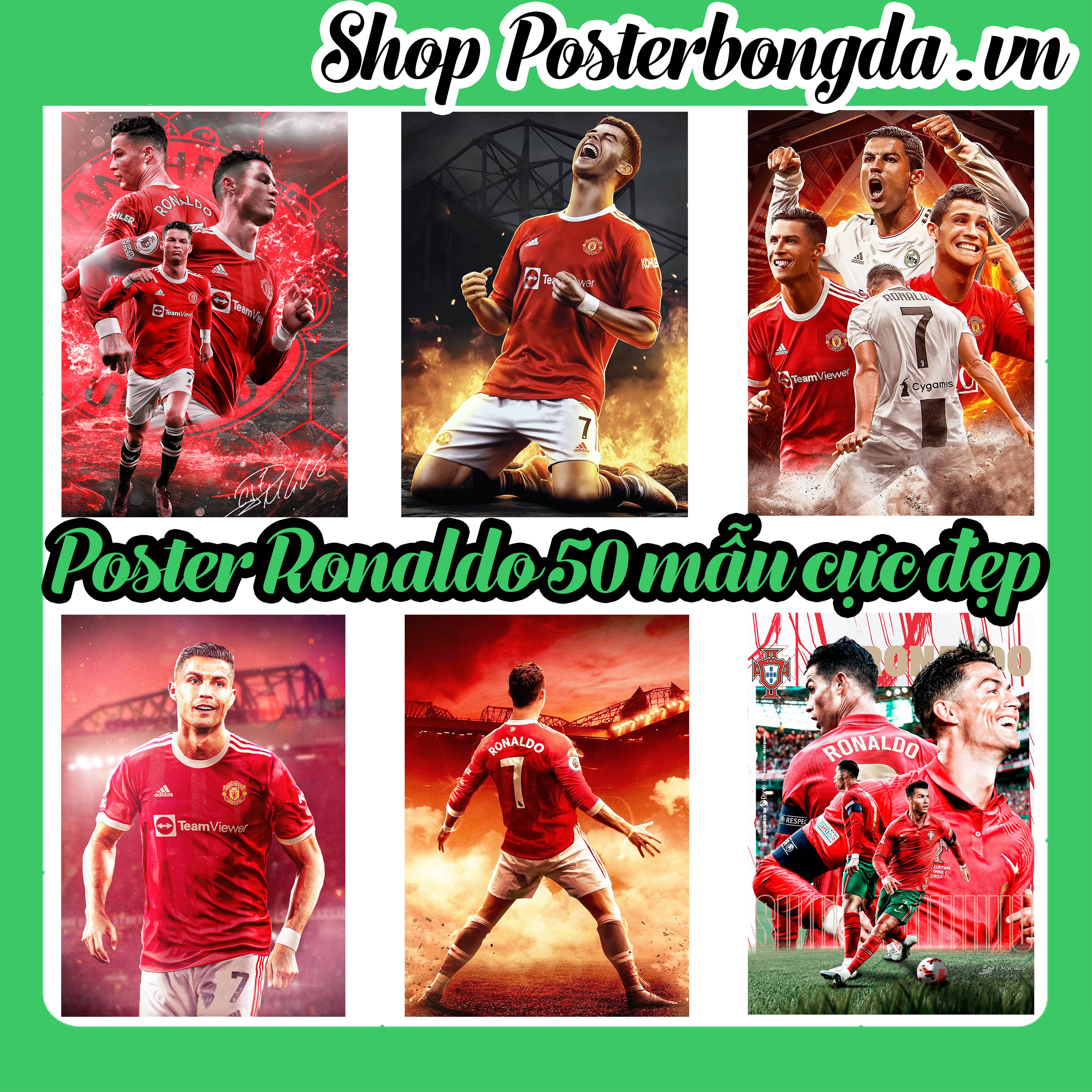 Poster ronaldo cr7, ảnh dán tường ronaldo cr7 cực đẹp, poster bóng đá có in theo yêu cầu