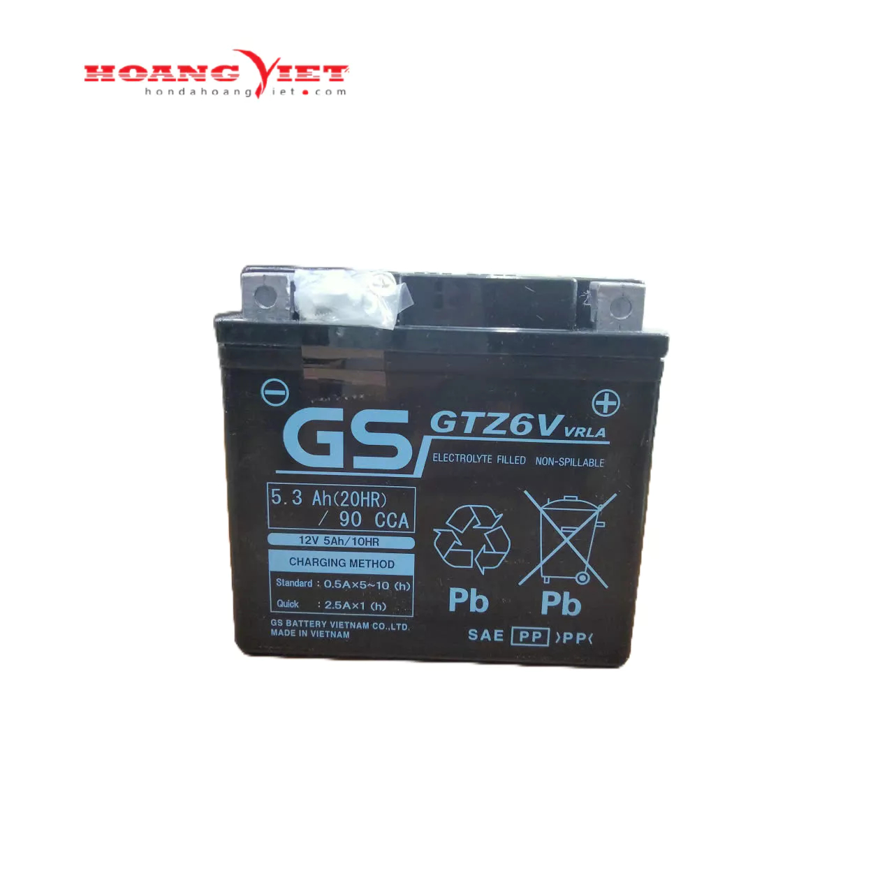 Bình điện (ắc quy khô) Honda GS GTZ6V 12V - 5Ah / SH , SH Mode, PCX, Lead 125, AB 125/150, Winner- 31500K01901