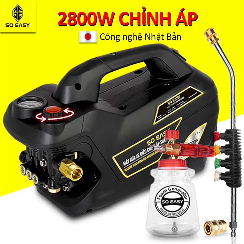 Máy rửa xe công suất cao- Máy bơm rửa xe mini gia đình- máy rửa xe cao áp công suất mạnh - may rua xe 2800w - bộ máy xịt tưới cây dễ dàng sử dụng ống bơm nước 15m vòi bơm áp lực cao-C0004B4