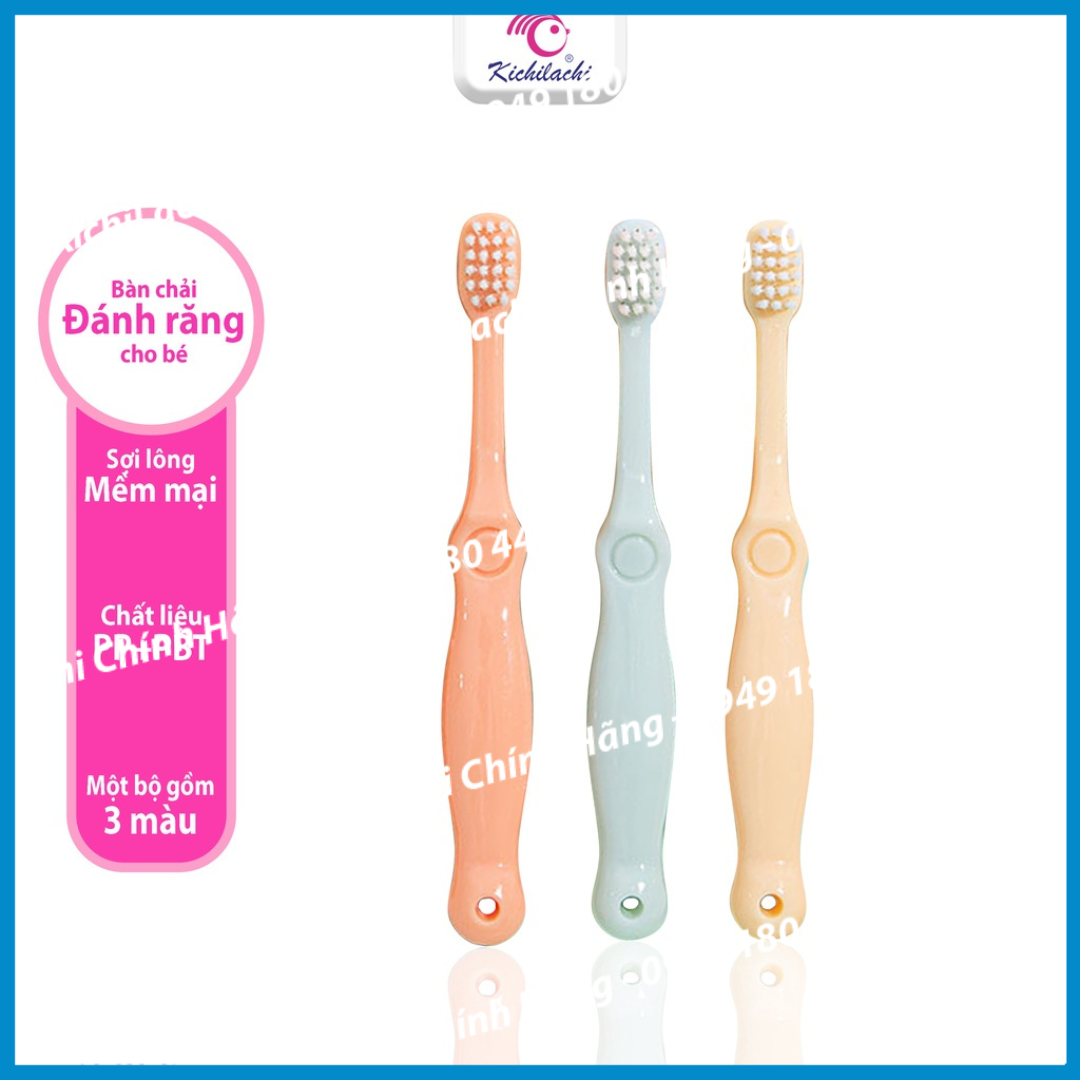 Bộ set 3 bàn chải cước cho bé kichi chính hãng