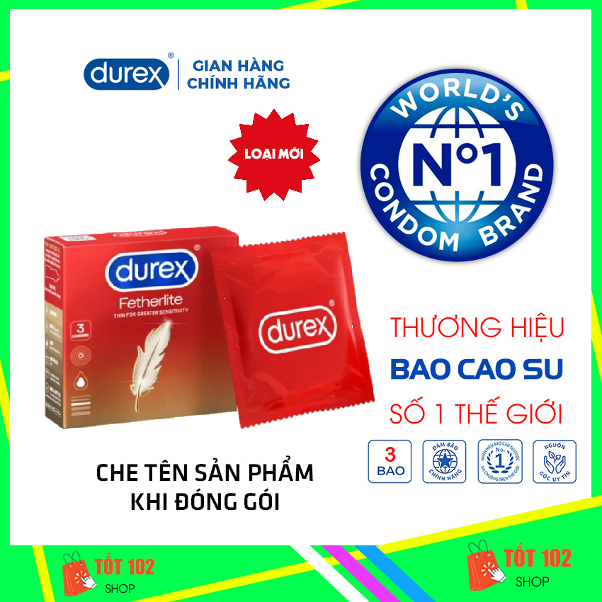 [DUREX CHÍNH HÃNG] Bao Cao Su Nam Durex DU60 Fetherlite Ultima Kingtex Jeans Naughty Performa Chocolate Sensual Strawberry Invisible Extra Pleasuremax Có Gai Vị Dâu Vị Chocolate Hộp 12 3 Chiếc Chính Hãng Giá Rẻ- SHOP TOT 102