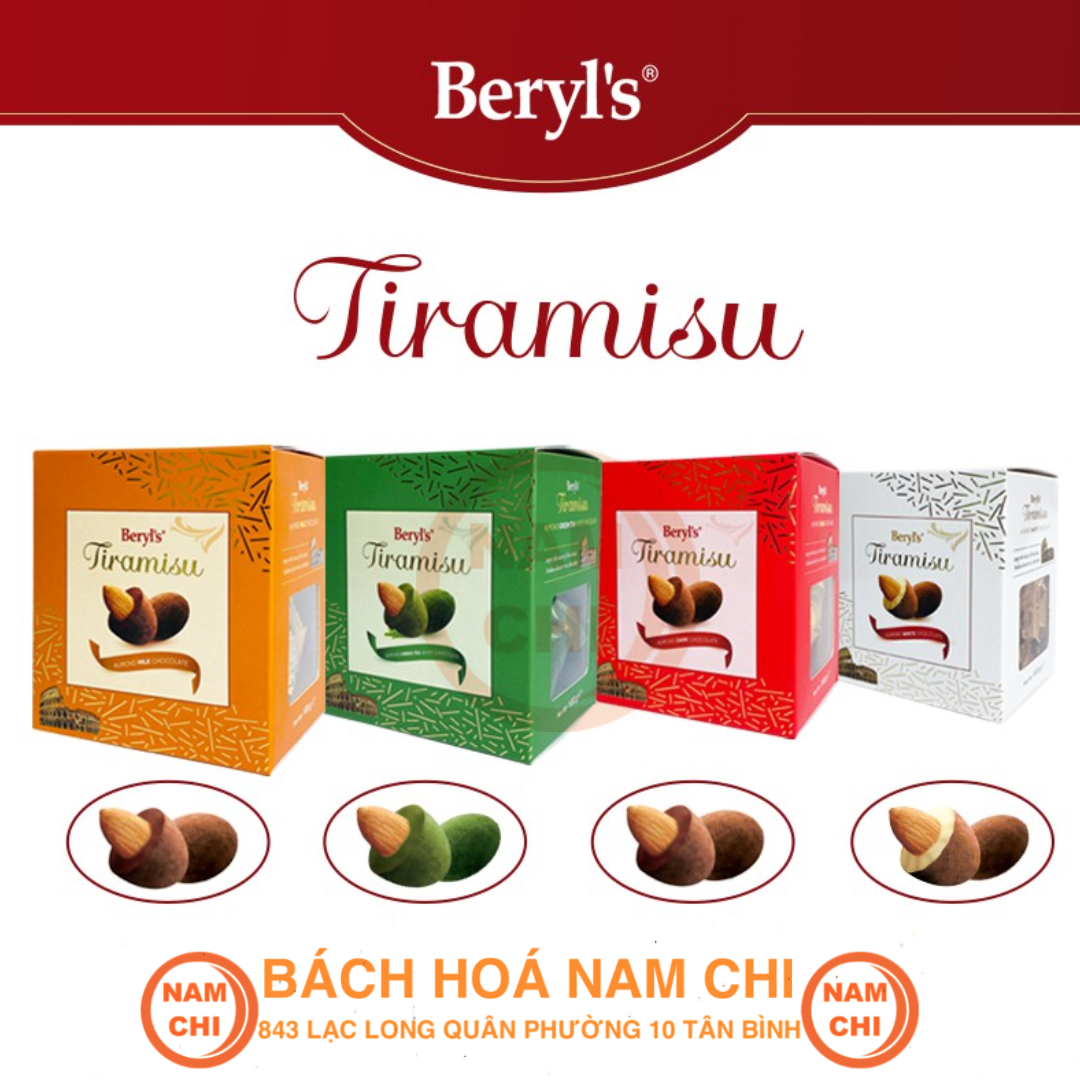 Kẹo Socola Beryl's Tiramisu Bọc Hạnh Nhân Có 4 Vị Socola - Malaysia