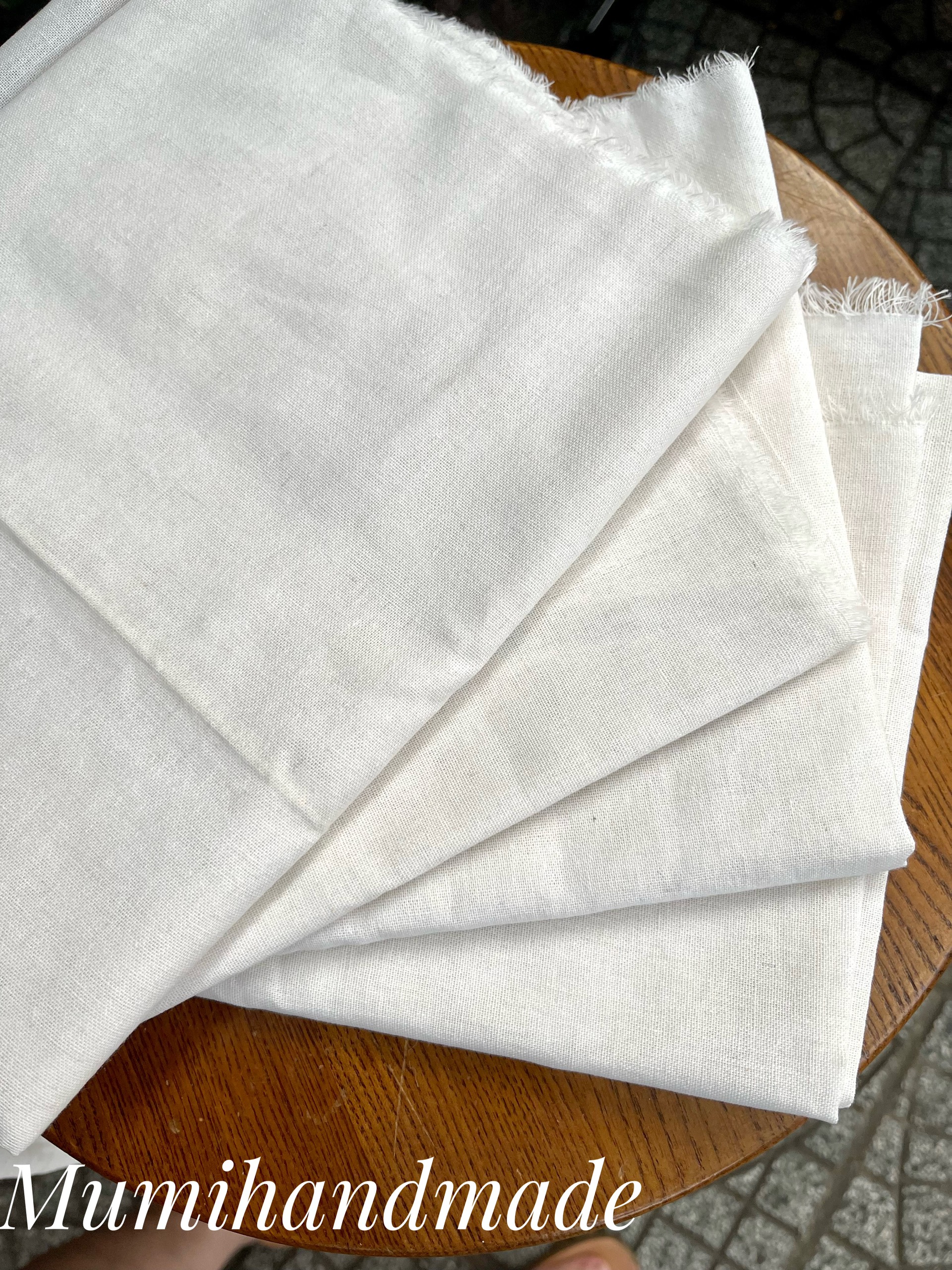 Vải thô mộc tập thêu, decor, may lót túi