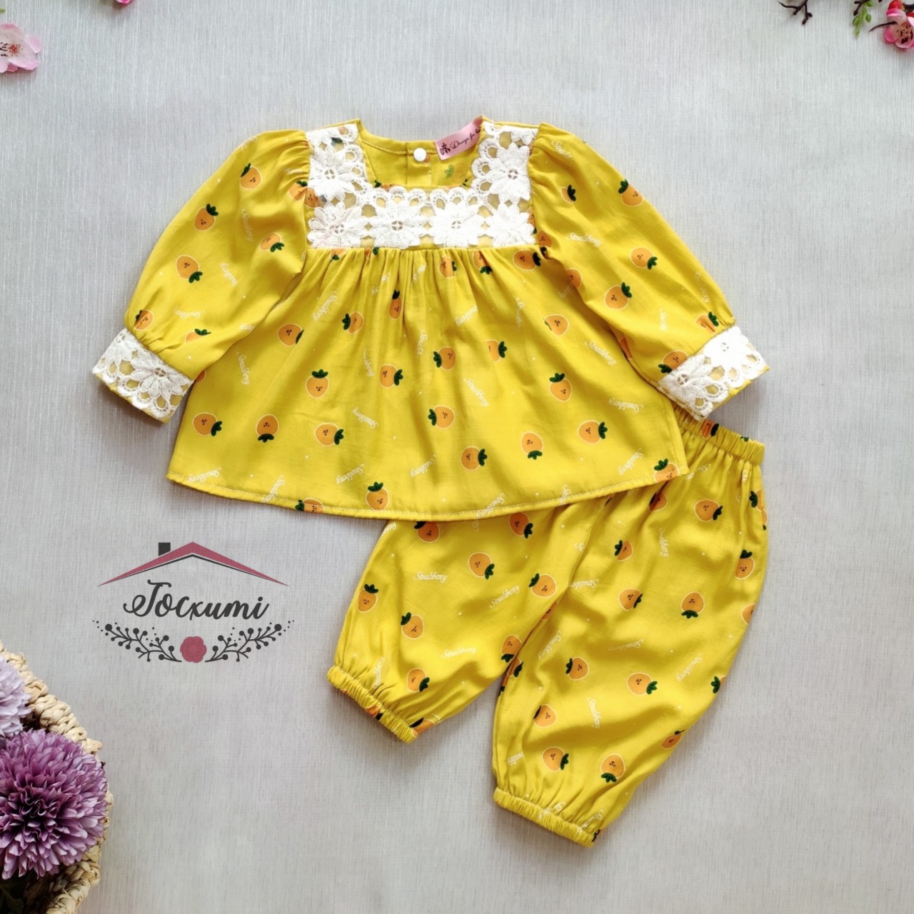 Set bộ dâu vàng phối ren - tocxumi