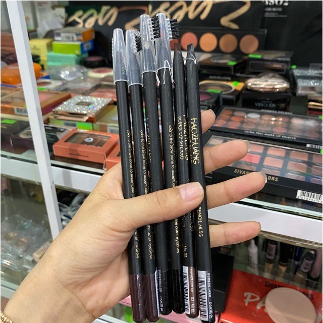Chì xé kẻ mày cứng phẩy sợi Haozhuang Eyebrow Pencil hz001 Hàn Quốc Không Trôi Chì lên màu rõ nét và lâu trôi-Đ04