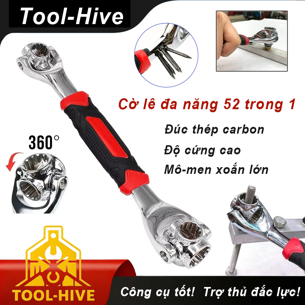 Tool-Hive Multi-Purpose 8-Head Rotating Wrench, 52-in-1 8-Head 360-Degree Rotating Wrench, Smart Design Giá 91,761 Đồng*Miễn phí vận chuyển