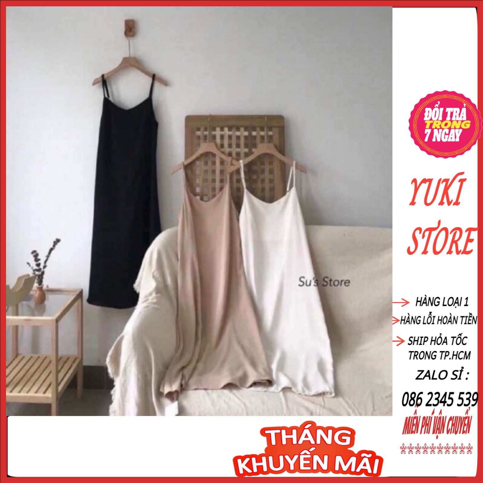 [HCM]Váy Đũi Hai Dây ????FREEESHIP???? Đầm Nữ 2 Dây Form Rộng Trơn