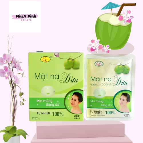 Mặt nạ nước dừa nguyên chất Cửu Long dưỡng ẩm sáng da