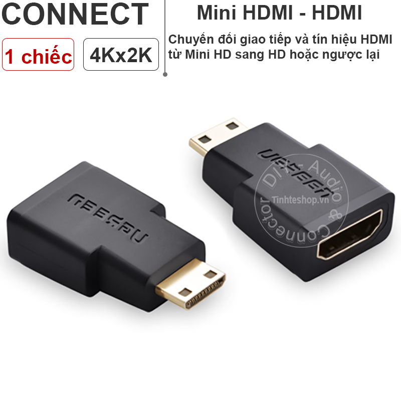 Mini hdmi sang hdmi adapter ugreen 20101 4k - mini hd ra hd chuyển từ camera tablet pc ra tv máy chiếu