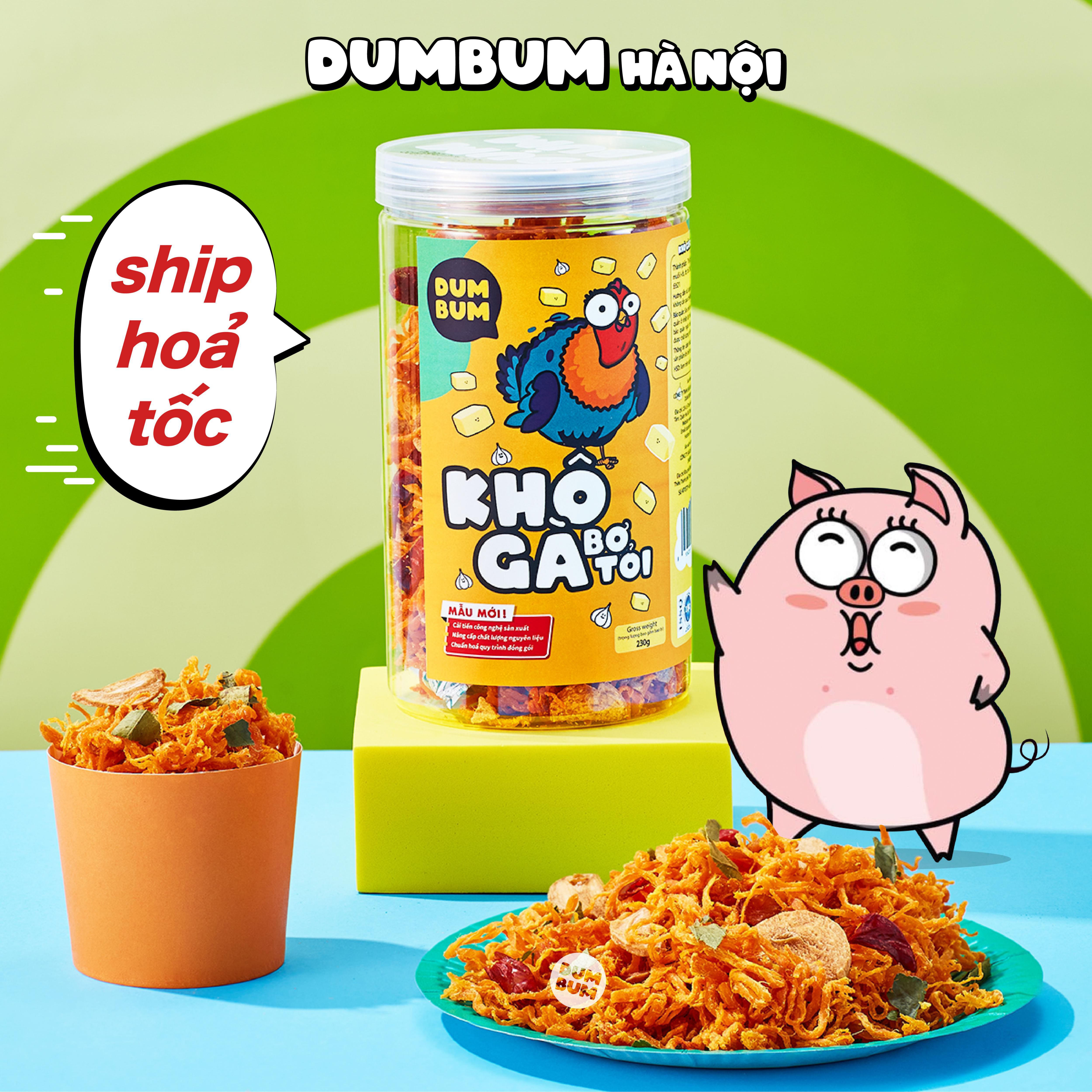 Khô gà bơ tỏi 230g DumBum đồ ăn vặt Hà Nội