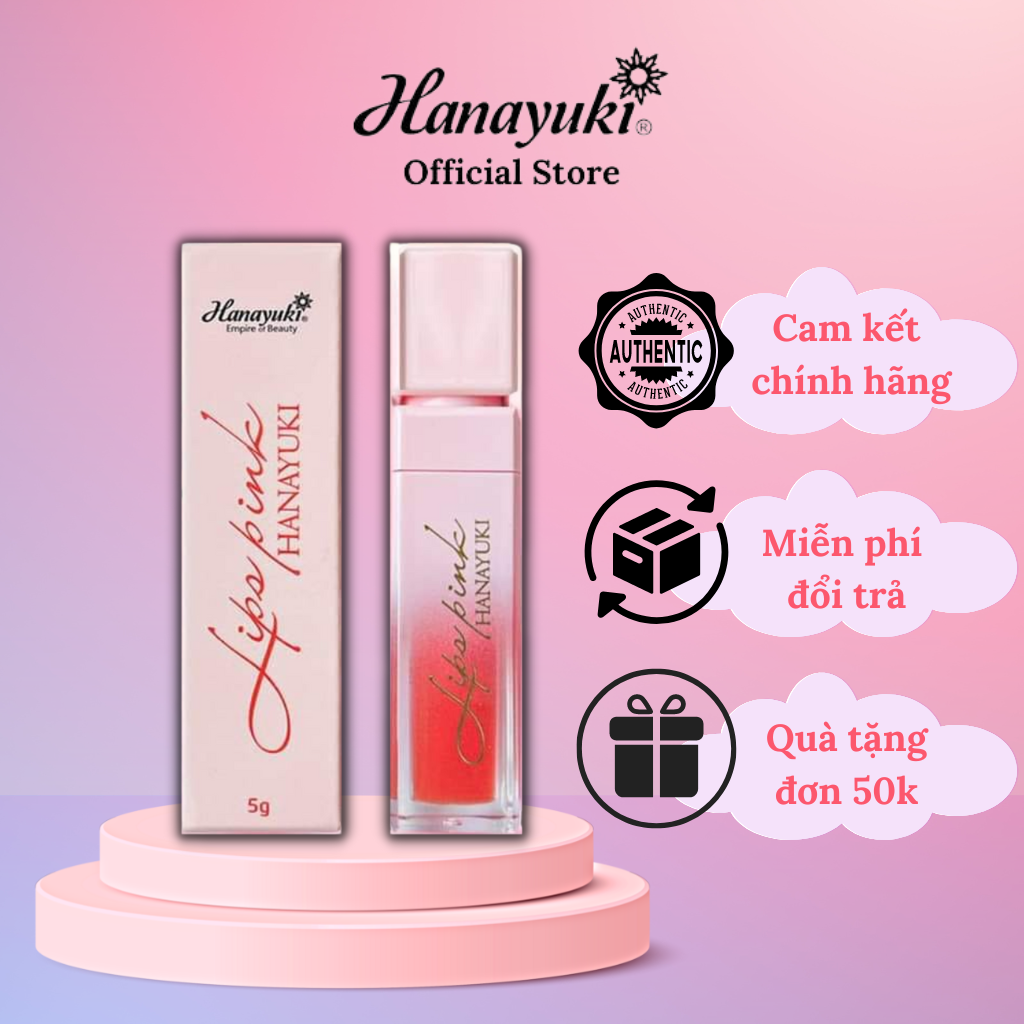 Son Dưỡng Hồng Môi Lips Pink Hanayuki Mờ Thâm Căng Mọng Hanayuki Chính Hãng, Son Hanayuki Chính Hãng