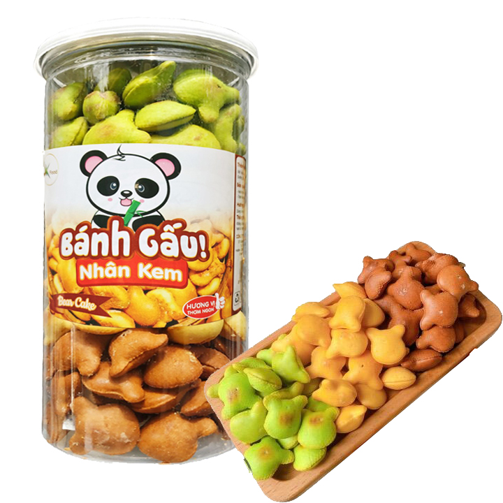 (Đồ Ăn Vặt) Bánh Gấu Nhân Kem Mix 3 Vị Thơm Ngon Hiệu SK FOOD 250G/350G