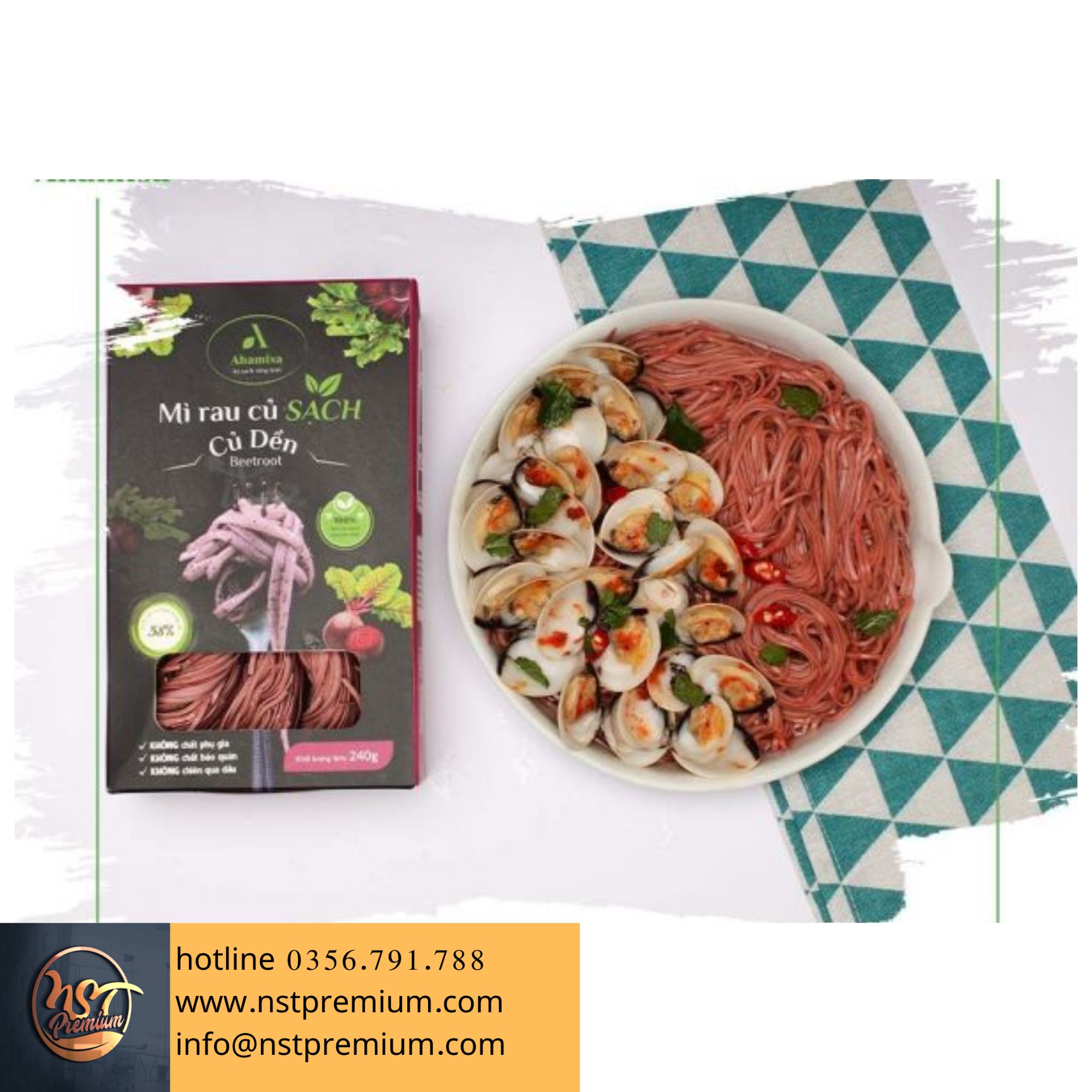 Mì rau củ sạch củ dền 240g ahamisa