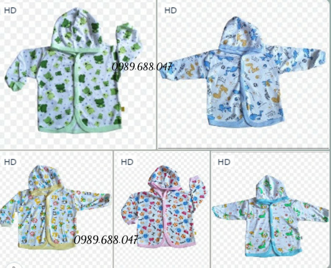 Áo khoác có nón chất cotton có in hình cho bé sơ sinh đến 3 tuổi
