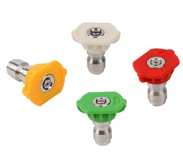 Bộ 4 Béc phun - Đầu béc gắn vòi xịt rửa của máy rửa xe áp lực cao - Ren nối nhanh 1/4 inch