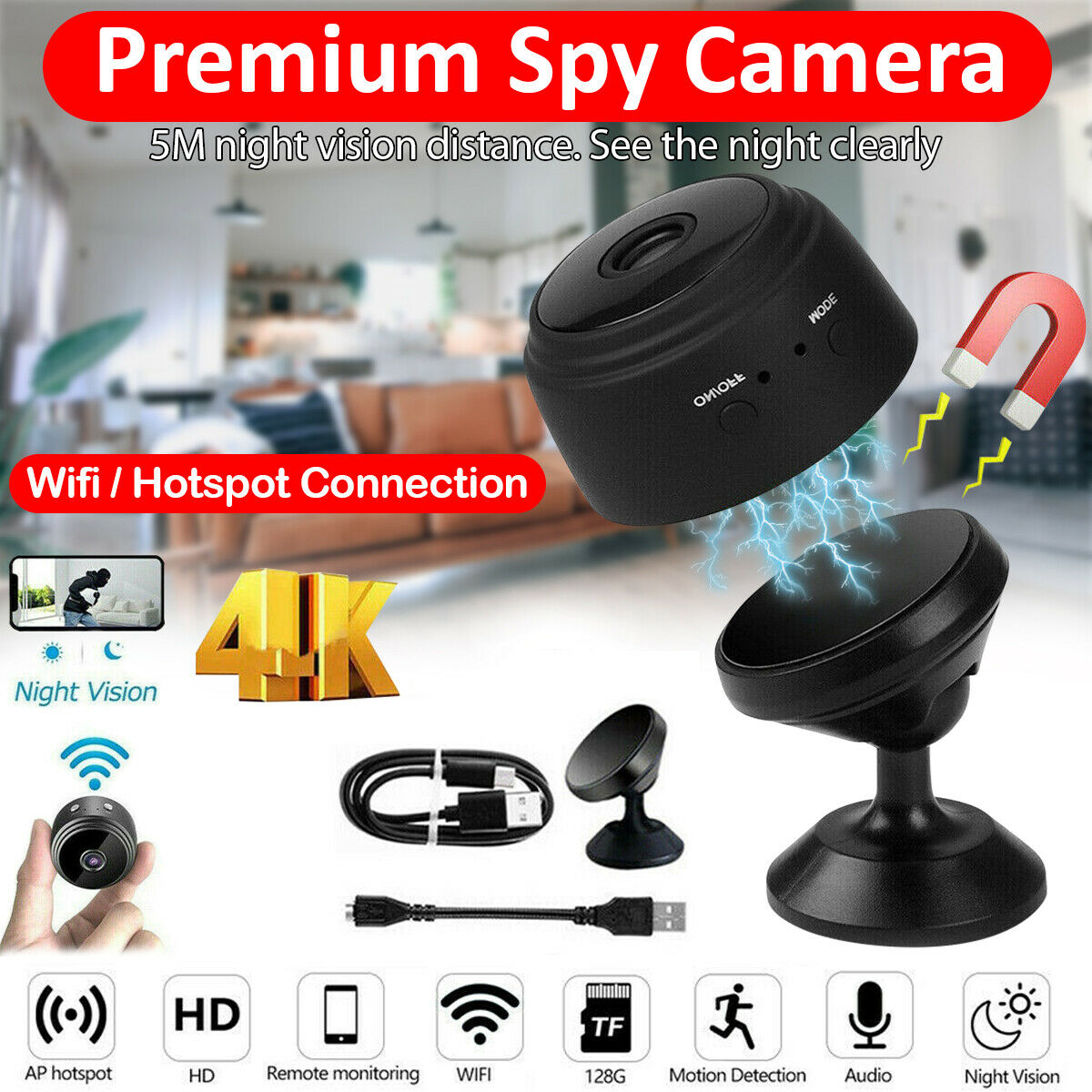 Camera gia đình không dây a9s camera giám sát - camera ip kết nối internet hồng ngoại quay ban đêm, hình ảnh sắc nét cả ngày và đêm, siêu bền- kết nối wifi xem qua điện thoại