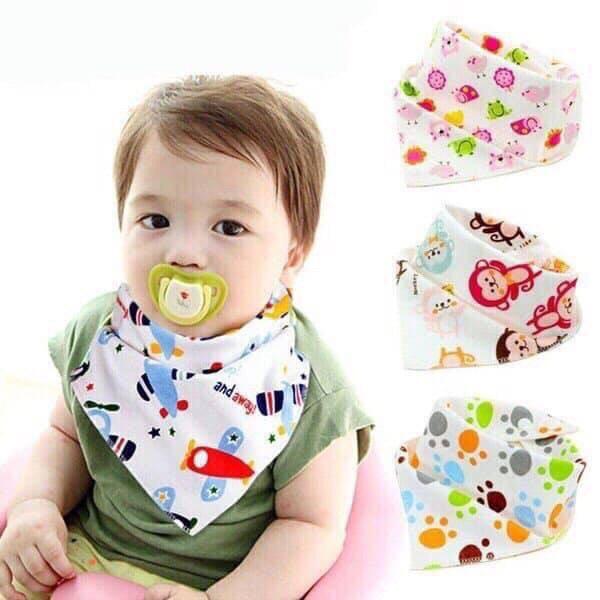 Sét 05 khăn yếm quàng cổ cho bé loại 2 lớp 2 cúc bấm