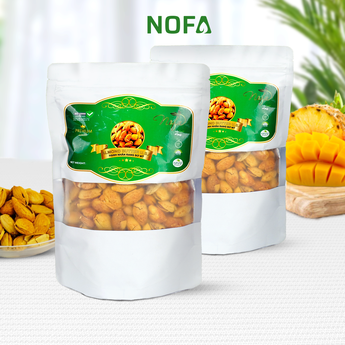 Hạnh nhân rang bơ Nofa thơm giòn, hạnh nhân mật ong, hạt hạnh nhân Mỹ vỏ mỏng