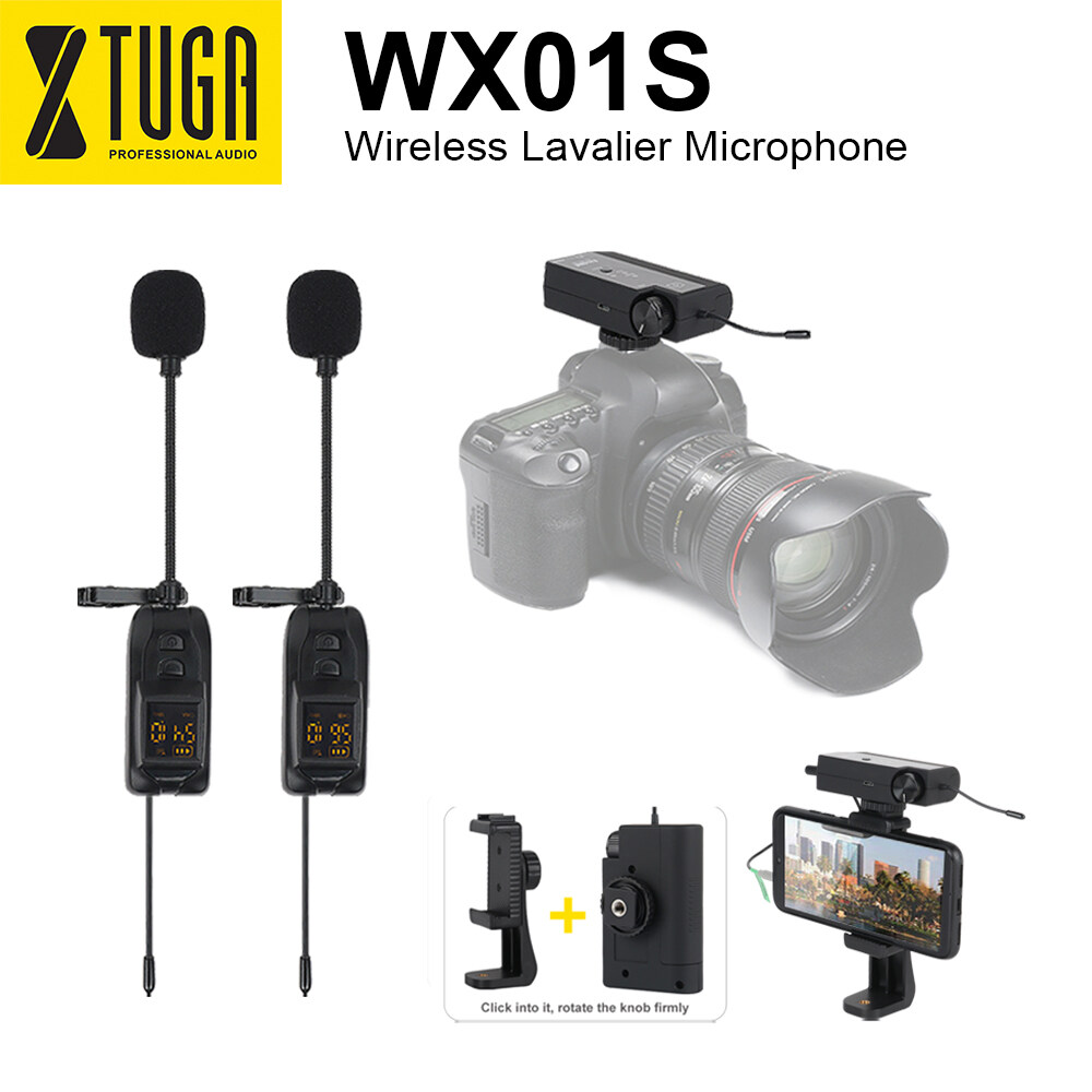 Micrô Cài Áo Không Dây UHF XTUGA WX01/WX01S Hệ Thống Mic Ve Áo Tương Thích Với Máy Ảnh DSLR, Máy Quay Phim, Điện Thoại Thông Minh, Máy Tính Bảng, Dùng Cho Giảng Dạy, Hướng Dẫn Ghi Vlog Live
