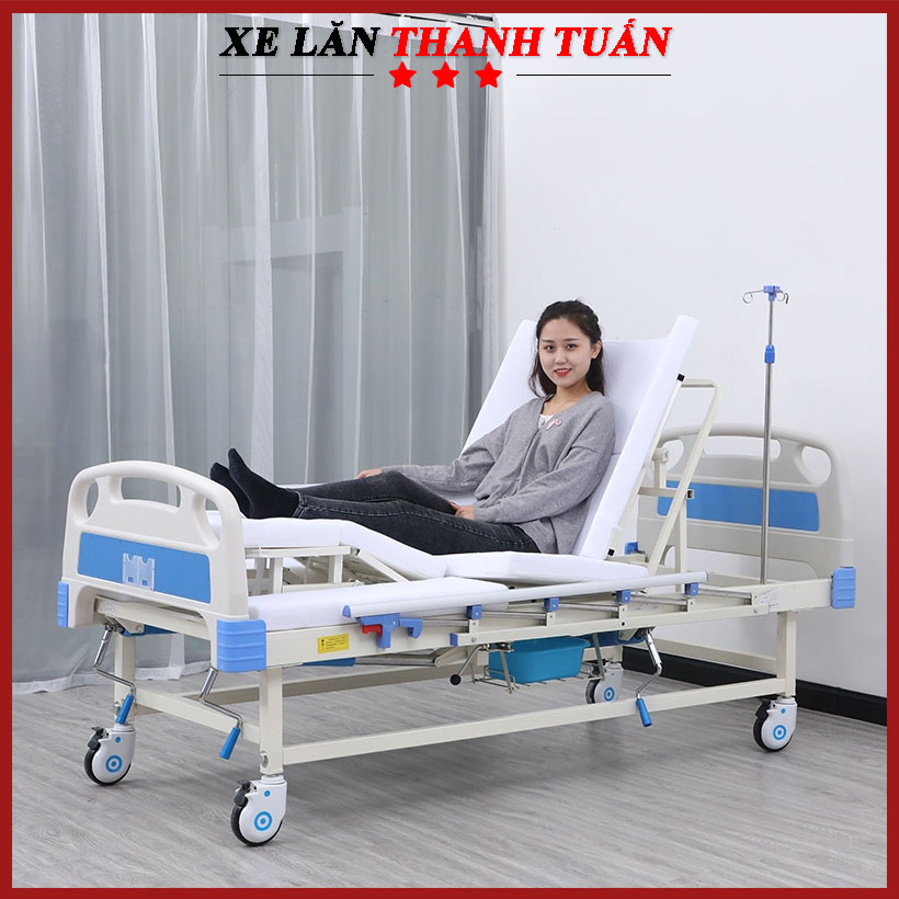 NEW 2026 Giường y tế đa năng 3 Tay quay có bô giá rẻ - Giường bệnh Lucass GB-C31 (Nghiêng trái và phải, nâng đầu, cân và có bô vệ sinh)