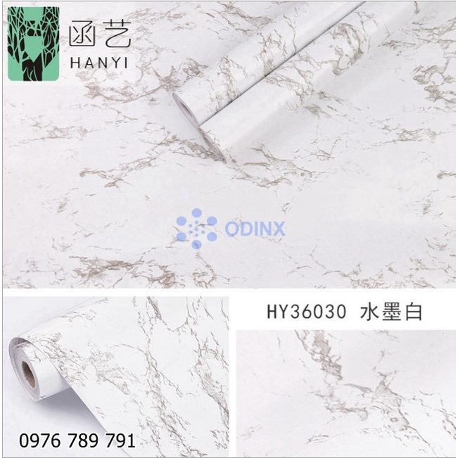 Giấy Dán Tường Giả Vân Đá Dán Bếp Chống Dầu Mỡ Dễ Lau Chùi Chống Nước Cuộn 10m Khổ 45cm Có Keo Sẵn