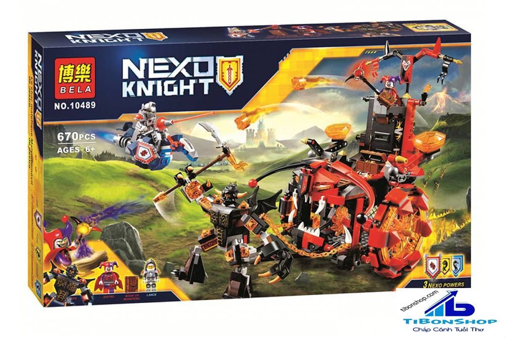 Nexo Knight Lắp Ráp Bela 10489 Cỗ Xe quái vật của Hề Jestro