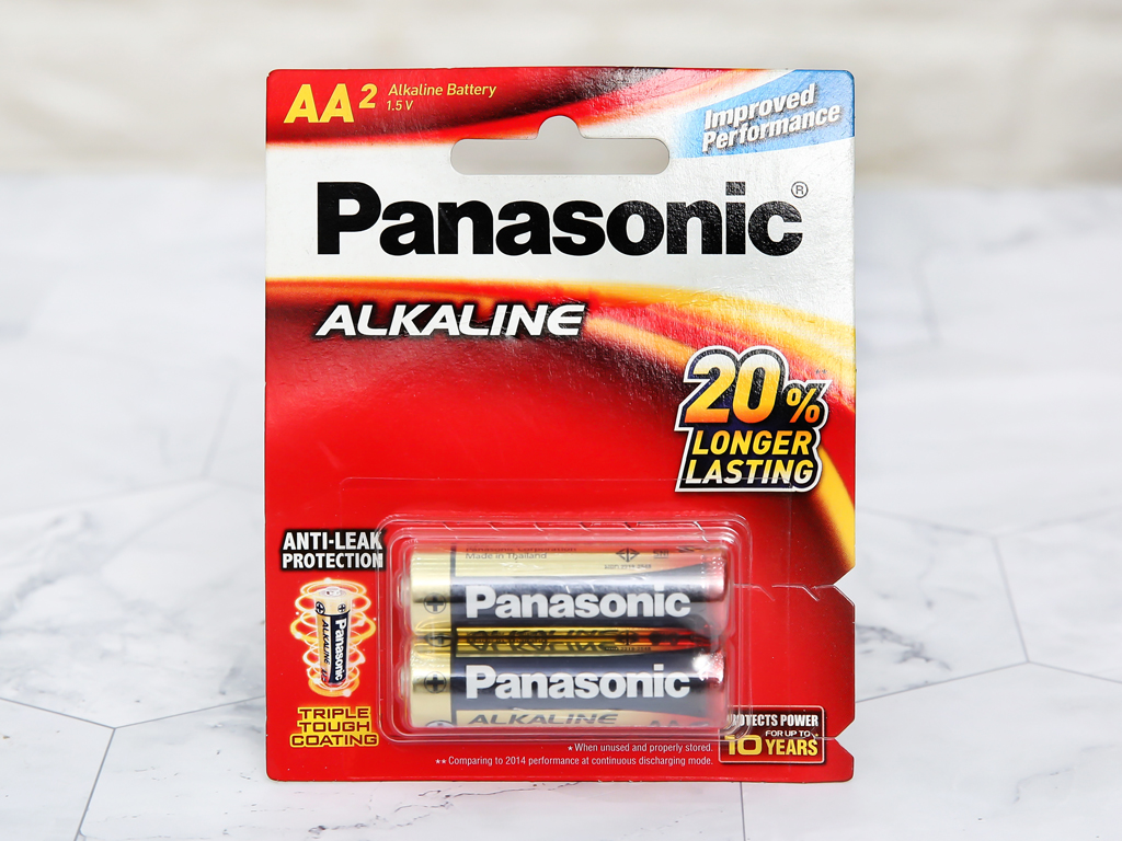 Vỉ 2 viên pin tiểu aa panasonic pana alkaline lr6t/2b-v