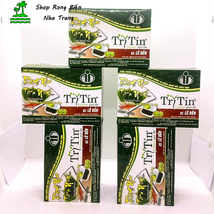 Combo 5 hộp rong nho tách nước trí tín hộp 200g - 1 hộp gồm 10 gói