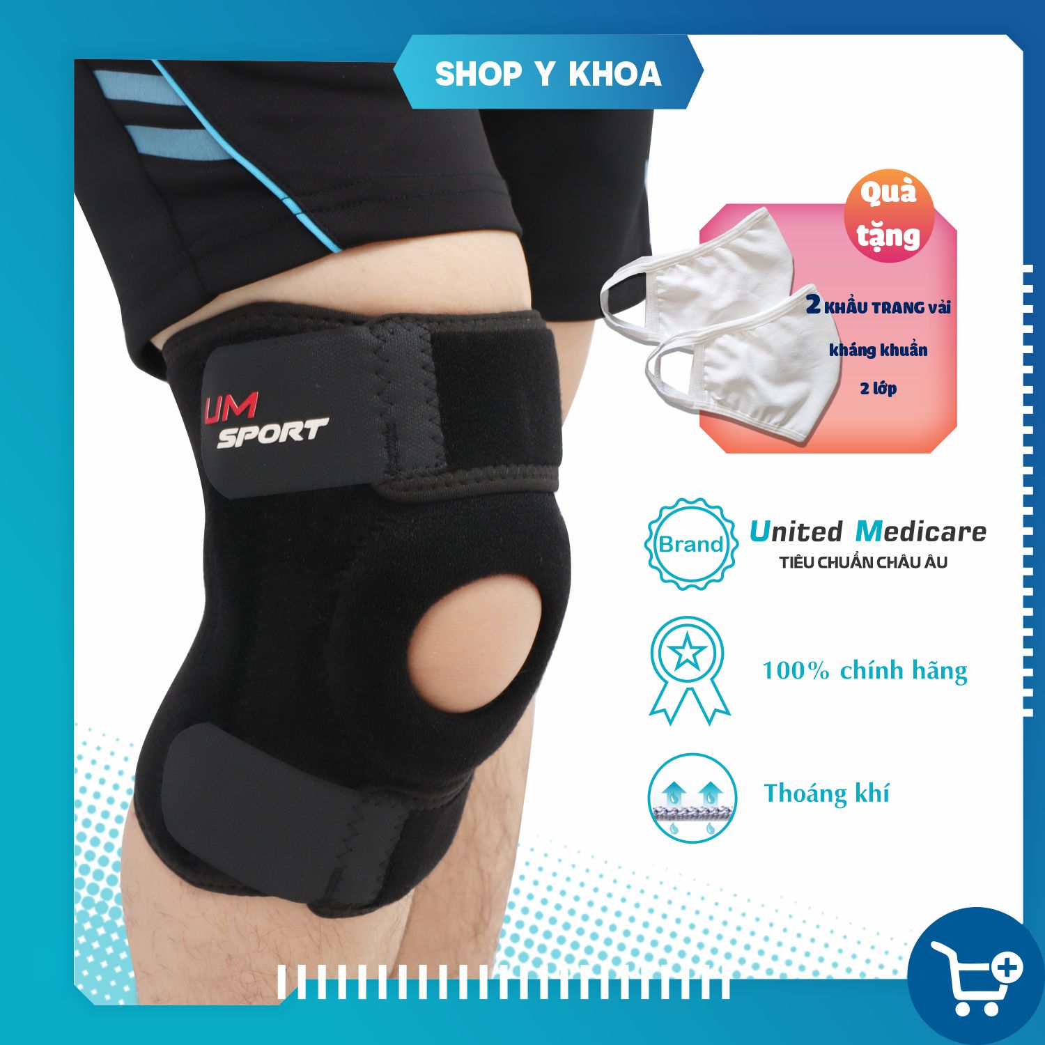Bó gối đai dán có nẹp Neoprene - Compact United Medicare