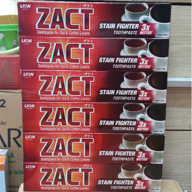 Kem đánh răng tẩy trắng răng zact lion - stain fighter 190g