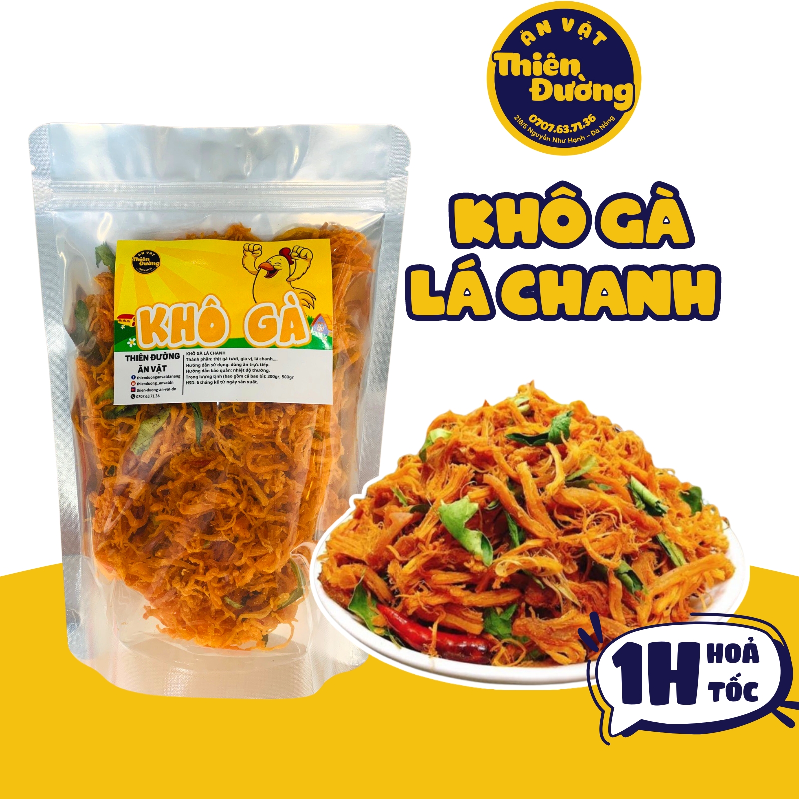 [freeship]khô gà lá chanh 500g lợi hơn giá rẻ hơn đồ ăn vặt ngon loại 1 Nacha Food thiên đường ăn vặt giòn ngon đậm vị