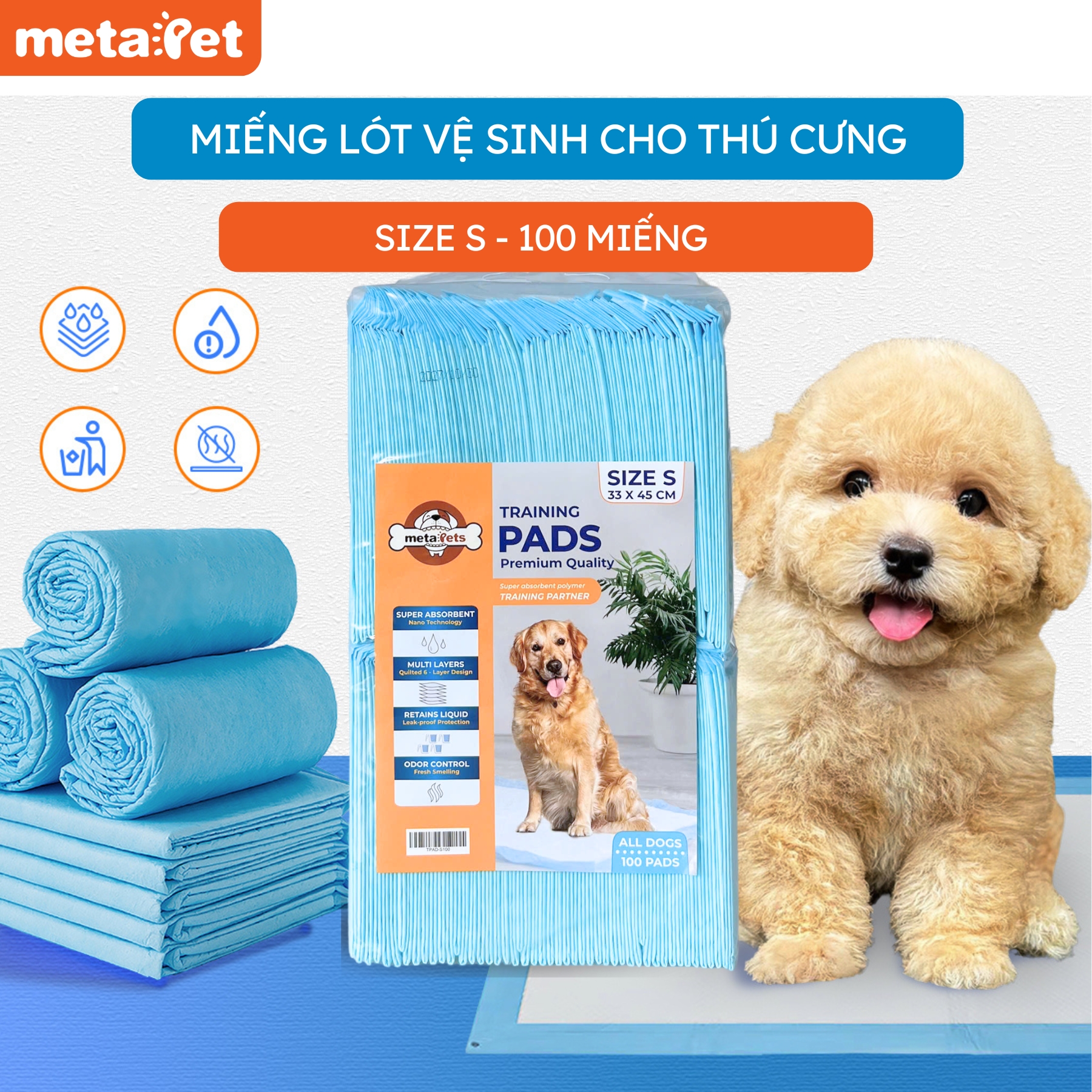 Metapet super absorbent cat dog kennel cleaning pad-perfect for trays, cages, cages