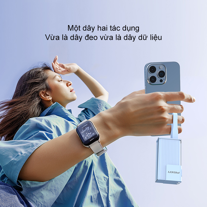 Sạc dự phòng chân cắm PISEN QUICK Crystal High Power Box 20W 10000mAh, kèm cáp Type-C/L sạc nhanh 2 chiều, công suất tối đa 20W, sạc nhanh, màu sắc đẹp, chống bám bẩn,tương thích nhiều thiết bị. Model : TP-D117. -  Hàng chính hãng