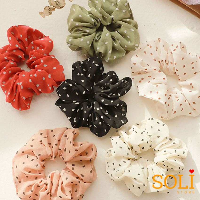 Cột tóc vải Scrunchies Hạt Mè dễ thương CT66