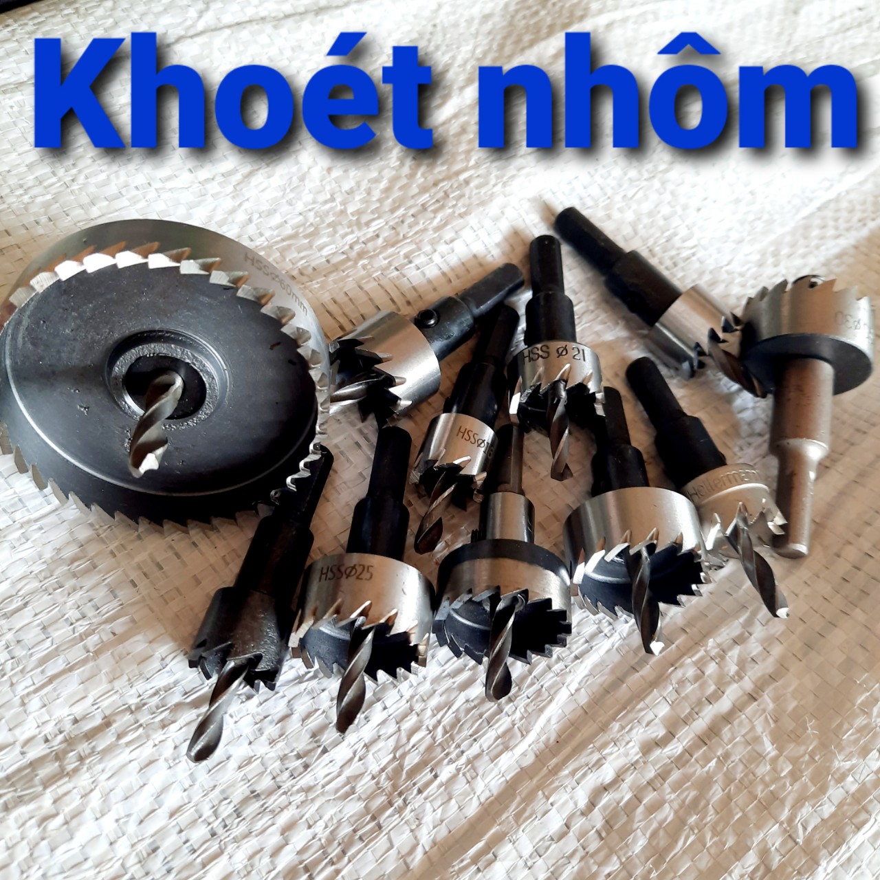 [ BÁN LẺ 1 CÁI] Mũi khoét lỗ tròn  chuyên dùng khoét nhôm, tôn, nhựa, hợp kim sắt mỏng từ phi 16mm đến phi 60mm