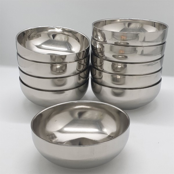Bộ 10 chén inox cách nhiệt trơn 11cm - bộ 10 chén