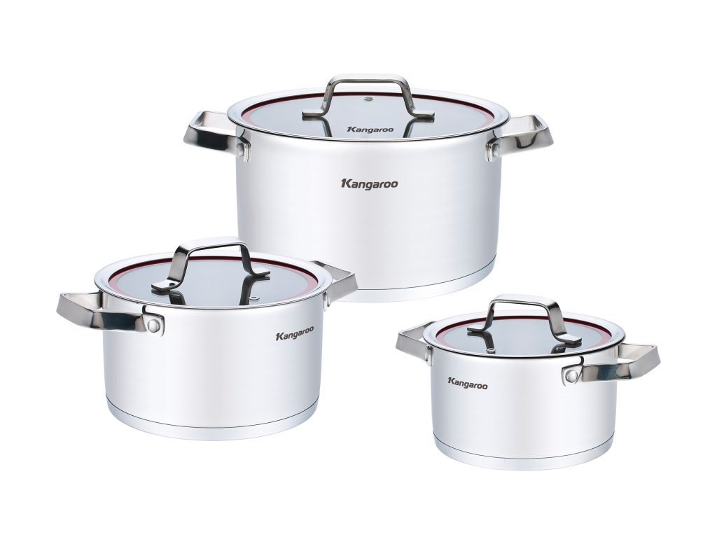 Bộ nồi inox cao cấp 5 lớp kg3cs1 - hàng chính hãng