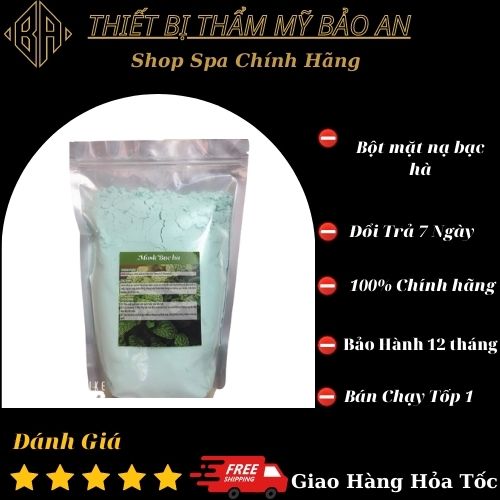 Bột mặt nạ bạc hà đắp mặt đẹp da. mặt nạ bạc hà colagen loại 1 cao cấp