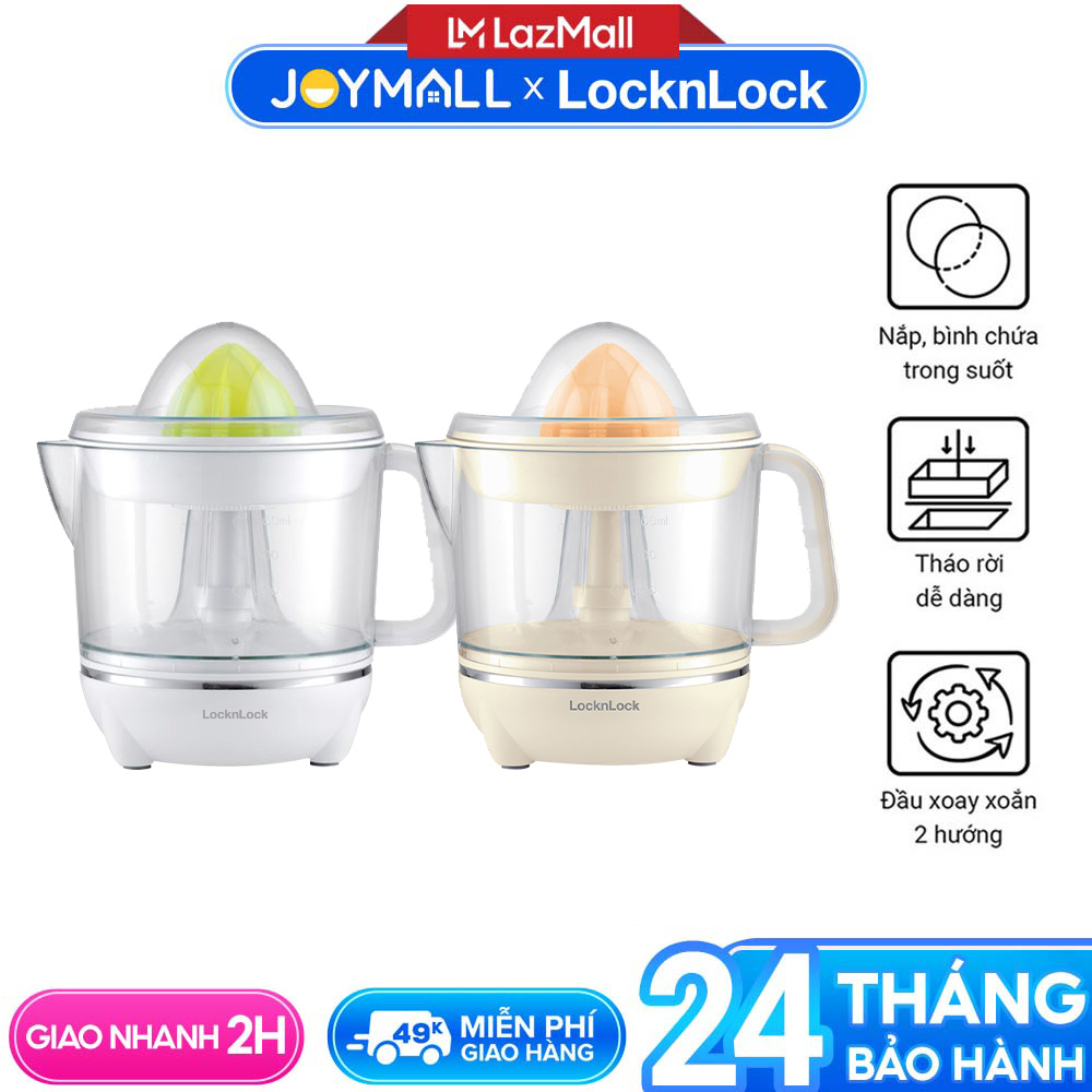 Máy vắt cam Lock&Lock EJJ231 700ml 40w - Hàng chính hãng, xoay ép 2 chiều cho nhiều nước cam hơn, dễ tháo lắp vệ sinh - JoyMall