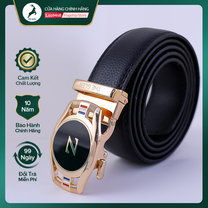 Thắt lưng nam đẹp dây nịt nam hàng hiệu The Glen da PU cao cấp khóa tự động cho vòng eo 60 cm đến 110 cm - Thời trang nam , phụ kiện nam bảo hành 10 năm có hộp đựng làm quà tặng TG131