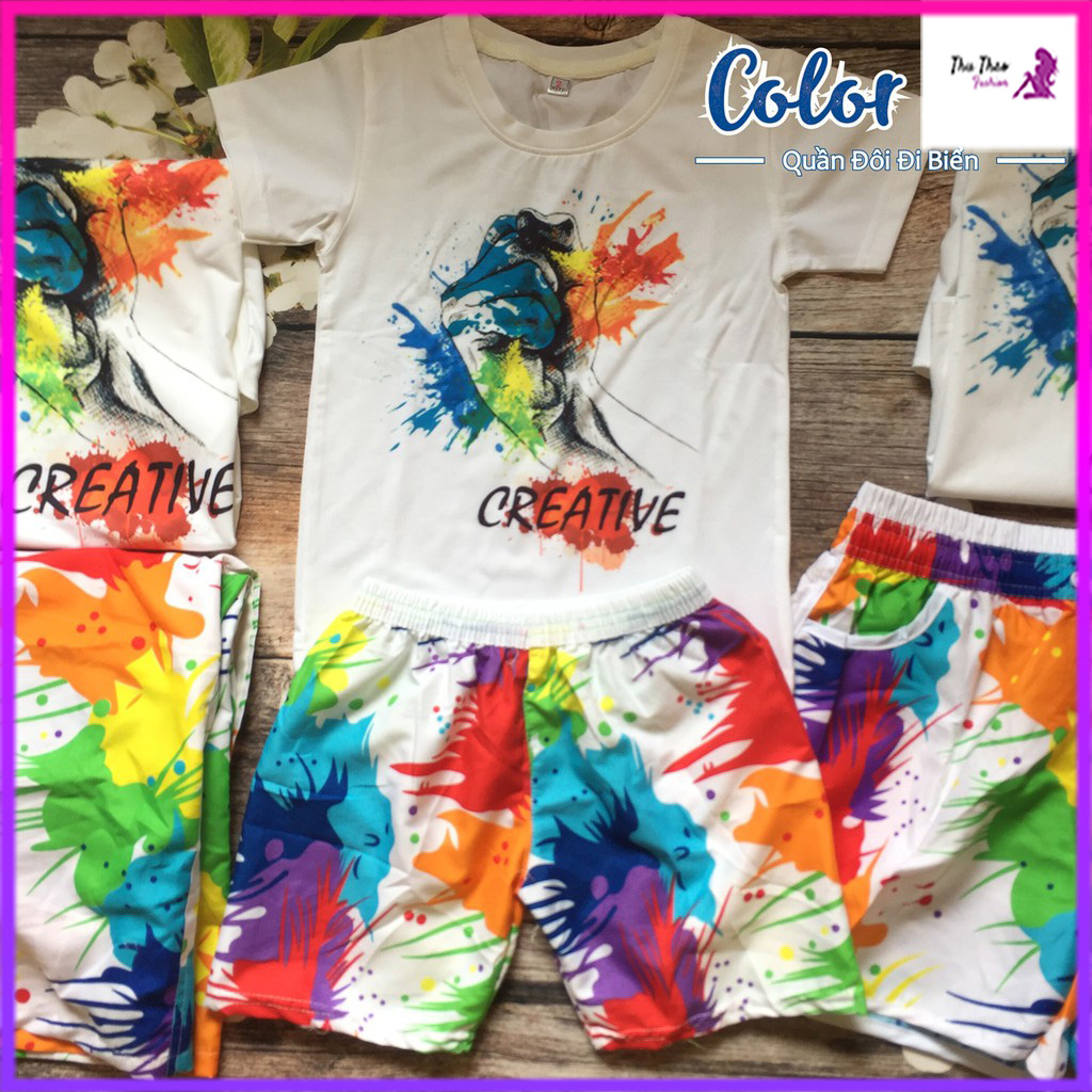 Set 3 Bộ Quần Và Áo Đi Biển Gia Đình Ba Mẹ và Con- Cam Kết Vải Đẹp- Nhắn Tin Size Cho Shop-Hình Ảnh thật