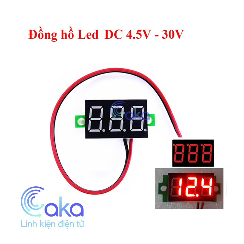 Vôn kế - đồng hồ led đo áp - volt dc 3 dây 0 - 30v 0,36 inch