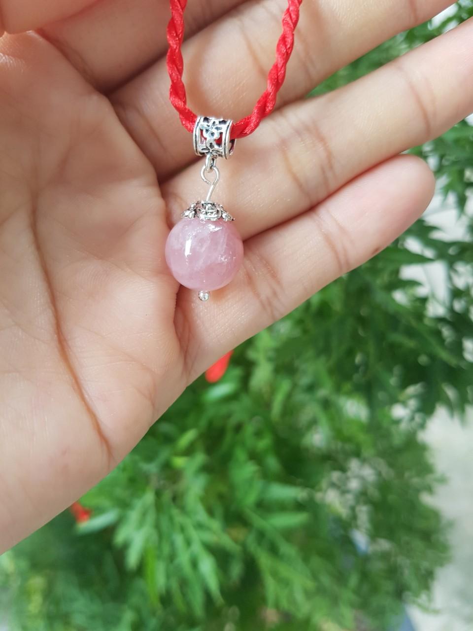 [HCM]Mặt dây chuyền thạch anh hồng thiên nhiên - xưởng buôn đá phong thủy Huỳnh Đào