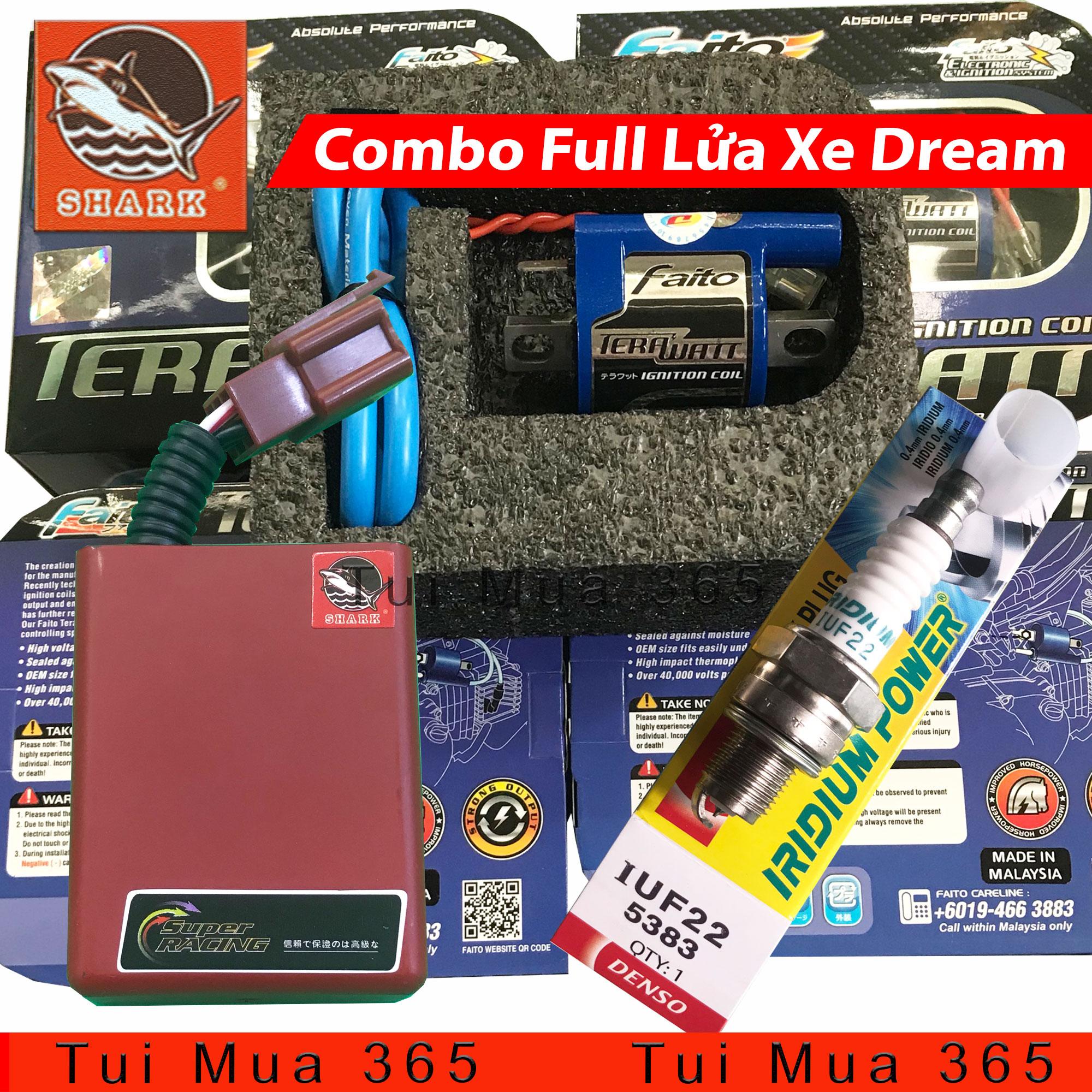 [HCM]Combo IC Shark và Mobin Sườn Faito Bugi Denso Độ Lửa Mạnh Dream Wave 100cc