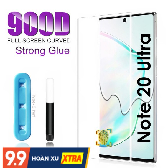 Kính Cường Lực Uv Cho Samsung Note 20/ Note 20 Ultra 5G Full Keo Nước Soi Đèn Uv Siêu Cảm Ứng