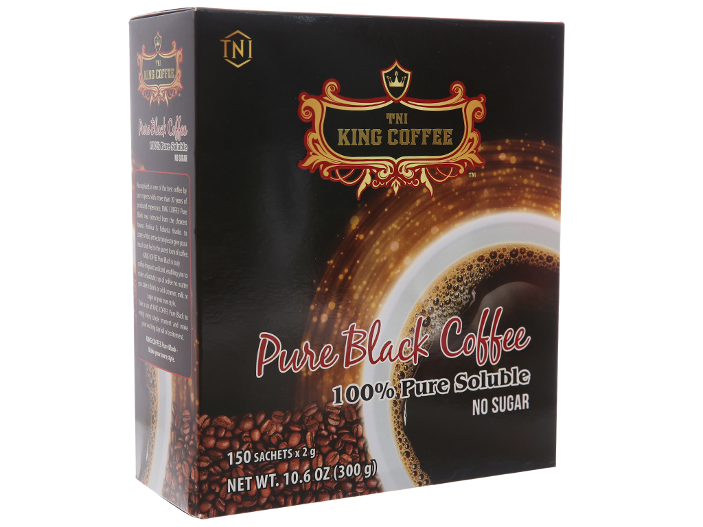 Cà phê đen hòa tan tni king coffee pure black coffee 300g